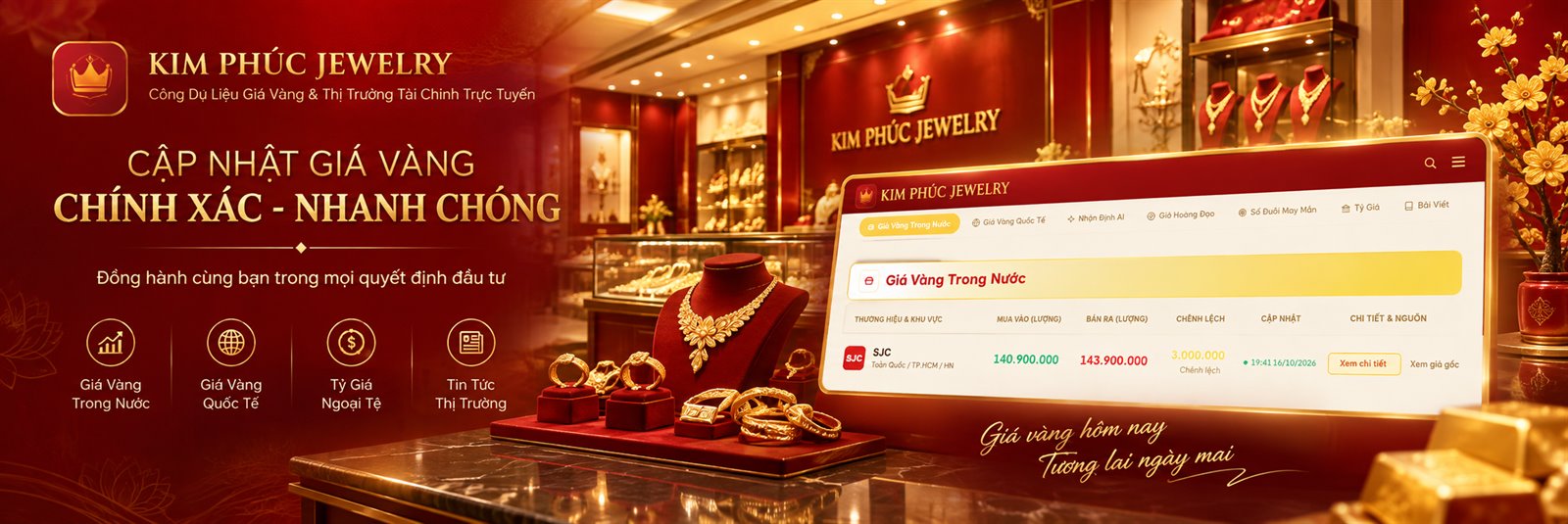 Kim Phúc Jewelry - Cổng Dữ Liệu Giá Vàng & Thị Trường Tài Chính Trực Tuyến